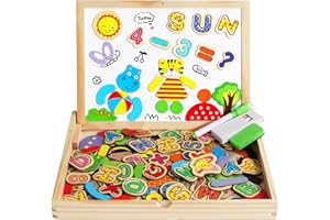 yoptote Puzzles de Madera Juguetes Niños 3 Años Pizarra Magnetica Infantil Juego Educativo 3 Años para Dibujo de Doble Cara Juguetes Niñas 3 Años Juego Educativo Regalo Niño Niña 3 4 Años