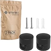 Smartect 2-Piece Aluminium Ceiling and Wall Bracket for Cables Black | &Oslash;16 x 16 mm Ceiling fixing with screws and dowels, cei