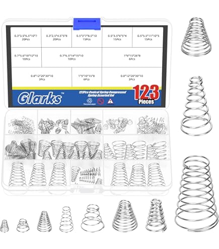 Ressorts De Compression En Acier Inoxydable 304 - Lot De 150 Pièces - Longueur 10-30 Mm, Diamètre Extérieur 4-6 Mm, Fil 0,3-0,5 Mm