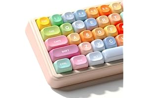 dagaladoo Niedliche Candy PBT-Tastenkappen, Gunmy Bear MOA-Tastenkappen, Farbstoff-Sublimation, bunt, benutzerdefinierte Tastatur-Tastenkappen-Set für 100 %, 75 %, 65 %, 60 % TKL US-Layout