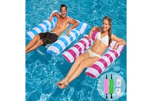 HUIFOO Colchón Hinchable para Piscina, 2 Unidades, colchón de Aire, Piscina de Agua, Hamaca para Adultos, Juguete acuático, Hamaca con Red, 4 en 1, colchón de Aire