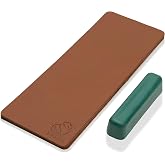 BeaverCraft, Leather Sharpening Kit for Sharpening Knives LS2P1 - 8x20cm Leather Sharpening and Polishing Set of Knives with