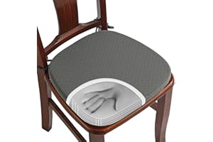 BUYUE Luxus Memory Foam Stuhl Kissen 1 Pack, Jacquard 40cm U-Form komfortable Esszimmerstuhl Pad, abnehmbare rutschfeste Küche Stuhl Sitzkissen, (1 Stück, grau)