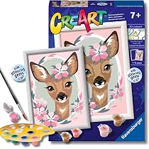 Ravensburger CreArt Kids – Peinture Par Numéros Bambi, 13x18 Cm, Kit Complet Dès 7 Ans, Cadre Inclus