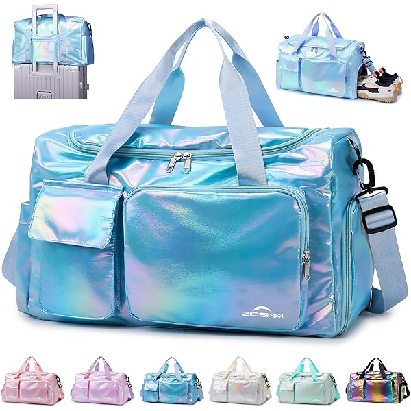 LEcylankEr Sporttas voor dames en heren, reistas met schoenenvak en nat vak, waterdichte handbagage, tas met grote capaciteit, gymtas, weekendtas, voor reizen, training, fitness, zilver, Large