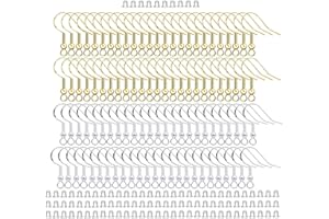 TFSYLISA 100 Pezzi Ganci per Orecchini,Monachelle Per Orecchini Anallergi con Sfera in Filo e Bobina,Forniture per Orecchini Per Realizzare Gioielli Fai da Te Oro Argento
