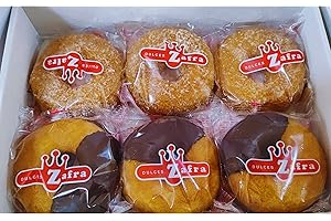 ALHAMBRAGOLD Dulces Zafra: Kit de 12 Unidades de Bollería y Dulces -6 Rosquillas Fritas con Azúcar + 6 Rosquillas de Naranja - Tradición Dulce de Semana Santa - Repostería de Calidad y Sabor en Cada Bocado