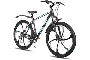 HH HILAND Hiland Mountain bike per adulti da 26 pollici, freni a disco anteriori e posteriori, 3/6 raggi, 18 velocità, unisex, forcella ammortizzata, telaio in alluminio leggero