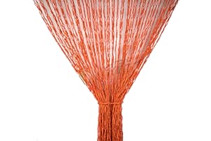 TATA HOME Tenda Antimosche con Catenelle Intrecciate in Fibra Naturale per Porta Finestra Moschiera a Pannello Misura 100 x 220 cm Colore Arancio