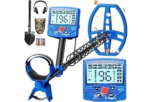 MIYAY Metal Detector per adulti, impermeabile, Gold Metal Detector leggero con display LCD, Pinpoint & Disc & Notch & Tutte le modalità di metallo, batteria inclusa, manico regolabile a 60,2 pollici