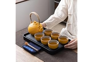 TEANAGOO Set da tè giapponese completo per donne, set da tè in ceramica asiatica arancione, 6 teiere (700ml/25oz) + 6 tazze da tè (110ml/4oz), U3