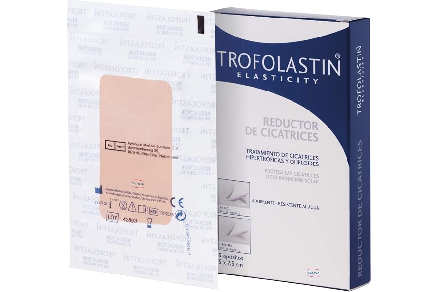 Trofolastin, Reductor de Cicatrices, Apósitos Adhesivos para Cicatrices Hipertróficas y Queloides, Quemaduras y Cortes, Tamañ