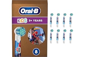 Oral-B Brossettes De Rechange Pro Kids Spiderman De Disney Et Marvel, Lot De 8 Têtes Rondes, AUTHENTIQUES, Embouts Doux Compatibles Avec Brosses Electriques PRO Oral B, Conçus Pour Enfants De 3 Ans