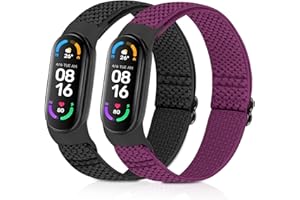 enkic Elastisch Armband Kompatibel mit Xiaomi Mi Band 7/Mi Band 6/Mi Band 5 Armband, Verstellbares Ersatzarmbänder Nylon Loop Sport Uhrenarmband für Damen Herren
