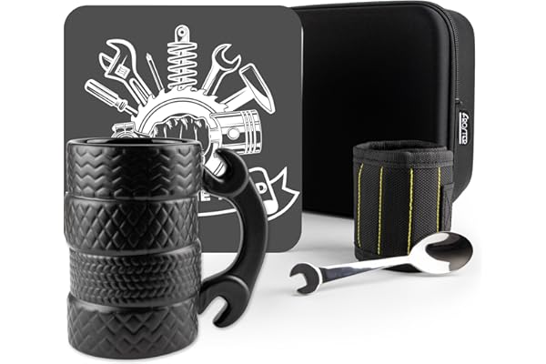 Froster Coffret Cadeau pour Passionné d’Automobile, Cadeau Mécanicien, 3D Tasse Pneu, Voiture, Bracelet Magnétique Bricolage, Petite Cuillère