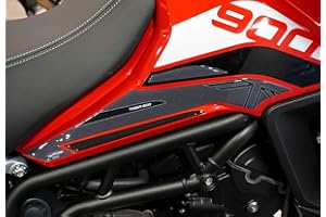 labelbike - 2 3D Side Stickers Motorcycle Tank Protection and Decoration in Resin Compatible with Triumph Tiger 900 GT - Color Carbon Black Grey