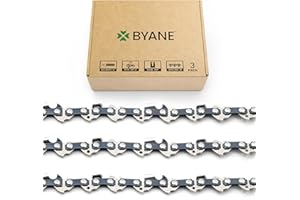 Byane 3-Pack Chainsaw Chains 14 Inch (35 cm) .3/8" LP Pitch, 0.050" Gauge (1.3 mm), 50 DL Drive Links. Compatible with Stihl 018 MS180 MS181 020 021 023 MS200T MS211 MS201T MS231