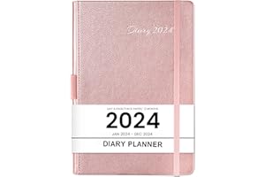 ARTFAN Agenda 2024 - Agenda Giornaliera 2024, Da Gennaio 2024 a Dicembre 2024, una pagina al giorno, intervalli orari dalle 7 alle 19, cartonato, 21 x 14,8 cm