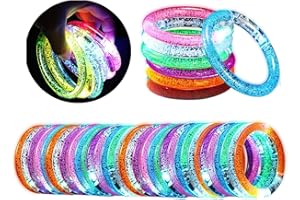 Piucrty Leuchtarmbänder Party Gadgets 24 Stk Led Armband Mitgebsel Kindergeburtstag Leuchtarmband Festival Zubehör Give Aways Neon Deko Leuchtspielzeug Kinder Gastgeschenke für Weihnachten