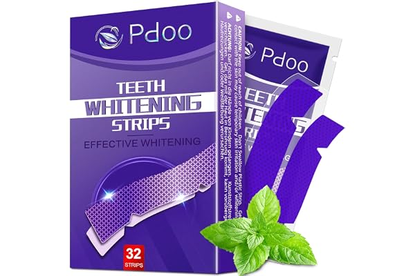 Bandes de Blanchiment Dentaire Violet (16 Paires) | Kit de Blanchiment Dentaire Sans Peroxyde | Effet Correcteur de Teinte Jaune | Whitening Strips pour Blanchiment Dentaire en 7 Jours - 32 Pcs