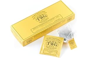 TWG Tea | Royal Darjeeling FTGFOP1 | Tè Nero | Albicocche Mature | 15 Bustine di Tè in Cotone Cucite a Mano | Set Regalo