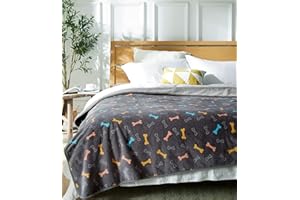 ALLISANDRO wasserdichte Decke für Couch, Stühle, Auto oder Bett, maschinenwaschbar, 3-lagig, wasserdichter Möbelschutz mit niedlichem Knochen-Druck für Hunde und Katzen, 190 x 140 cm