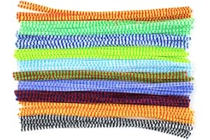 Bright Ideas Pipe Cleaners – Chenille Stripe PK100 Long Assorted 30cm x 6mm, Multi Colour Pipe Cleaners for Arts & Craft, 10 Bright and Colourful Stripe Combinations Cleaners For Crafting. BI7989.