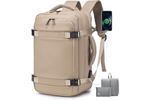 BAGROUPS Plecak Bagażu Podręcznego 40x20x25 do Ryanair 20L Mały Plecak Podróżny Wodoodporny Plecaks na Laptopa 14-calowy z Gniazdem USB Samolot Plecaks Szkolny dla Mężczyzn Kobiet Biznes Praca Kaki