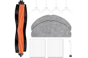 NIXOOT 10 sztuk zestaw akcesoriów do robota odkurzającego Xiaomi S20, części zamienne, 1 szczotka główna, 2 podkładki do wycierania, 2 filtry HEPA, 4 szczotki boczne, 1 akcesoria do czyszczenia