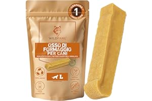 Wildfang® Bastoncino da masticare allo Yak per cani – Formaggio naturale dell’Himalaya – Osso di formaggio per cani – Igiene dentale – Confezione da 1 – XS: 93–108 g