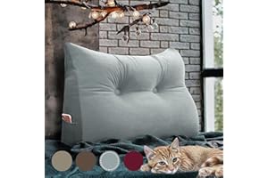 ‎RUCENER Rucener Großen Rückenkissen Dreieckigen Kissen Sofakissen HohenKopfteil Kopfkissen HohenKopfteil Rückenlehne für Bett Perfekt AlsKissen Zum Fernsehen und Lesen Gibt Es in Vielen Grau 60CM