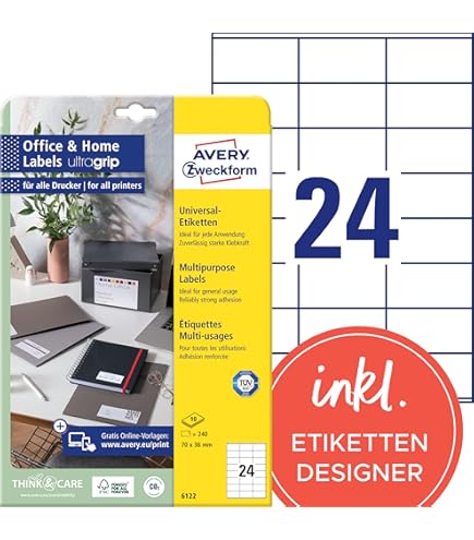 Etichette Adesive Printation 70x37 Mm - 2400 Etichette Bianche Per Indirizzi - 100 Fogli A4 Per Stampanti Laser E Inkjet - Foto 11