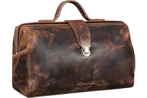STILORD 'Percy' Borsa da Medico in Pelle Vintage Cartella Dottore Valigetta da Medico Borsa da Lavoro Borsetta da casa in Vera Pelle