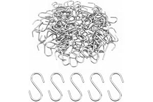 AYHYHLJZJ Crochets en S en Acier Inoxydable 304, Ensemble de 100 Crochets S Robustes, Pour Accrocher Clés, Bijoux, Sacs Légers et Décorations, Pratiques et Faciles à Utiliser(27x12x2mm)