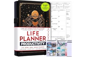 FREEDOM MASTERY Law of Attraction Life & Goal Planner – Un voyage de 12 mois pour créer votre vie de rêve – Journal de gratitude personnelle, planificateur de réussite hebdomadaire