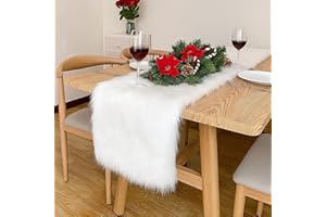 Pontedinvoy Kunstfell Modern Tischläufer - Deko für Weihnachten, Hochzeit, Home, Esstisch, Schminktisch, Couchtisch (30x80cm)