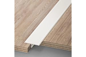 Raouoae T-Formleiste Übergangsschiene Übergangsprofil Türschwelle Für Laminat Und Parkett Door Divider Strip 100 Cm Länge 3 Stück Bodenprofil Für Nahtlose Übergänge(Perlweiß,Breite: 20 mm)