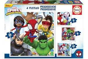 Educa - Spidey Super Friends progressiva pussel | 4 pussel 12+16+20+25