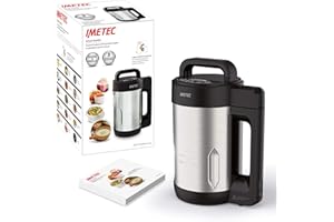 Imetec Sm 1000 Soup Maker, Db-Tech et Frulla, 3 Programmes Automatiques, Soupe et Smoothie, 6 Portions, Lames Cranter Acier Inoxydable, avec Recettes, 900 W, 1.6 L