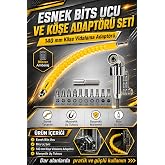 Esnek Bits Ucu ve K&ouml;şe Adapt&ouml;r&uuml; Seti 140 mm A&ccedil;ılı Vidalama Aparatı Manyetik U&ccedil; Tutucu 10 Par&ccedil;a Bits Seti Matkap ve Şarjlı Vid