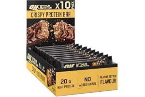 Optimum Nutrition ON Protein Crisp Bar Low Carb High Protein Bar med vass Protein Isolat, 20 g protein, utan tillsats av sock