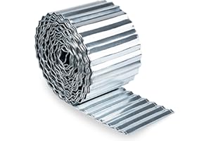 UNIGARDIA Rasenkante Verzinkt 12 m - Beeteinfassung aus Metall 15 cm hoch - Einfache Montage, Rostfrei und Langlebig - Flexible Beetumrandung, 1 Paar Montagehandschuhe inklusive