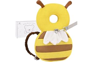 Bebamour Baby Protection de la tête Oreiller de soutien pour la tête du bébé doux et respirant Oreillers anti-chute pour bébé(Yellow Bee)