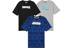 Get Trend Top Boys Teenagers T Shirts Pack of 3, 2 or 1 Soft Breathable Short Sleeve Casual Summer Gamer Tops Multipack Tees