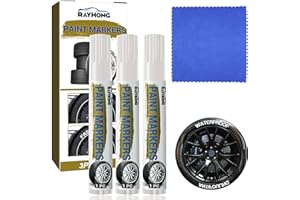 CINSERSR 3 Piezas Rotuladores de Pintura para Neumáticos de Coche,Marcador para Neumáticos,Rotulador Impermeable para Neumáticos de Coche,Gran Capacidad,Aptas para Neumáticos de Coche y Moto (Blanco)