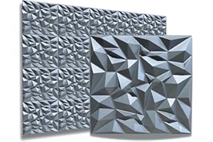 EURODECO Pannelli 3D da 50 x 50 cm, in plastica PVC, pannelli da parete per gaming, camera da letto, effetto 3D, 40 pezzi, 10 m²< pannelli 3D in PVC