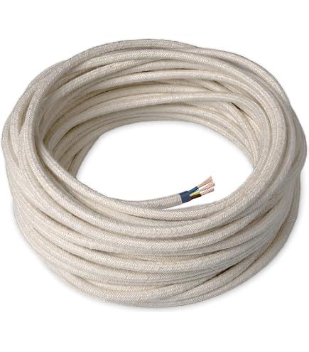 Amarcords Textilkabel Geflochten 3 M – Baumwolle, Braun, 2x0,75 Mm² Für Lampen