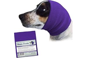 ZONI PETS Happy Hoodie - Banda calmante original para perros y gatos, para aliviar la ansiedad, cancelación de ruido para fuegos artificiales, tormentas eléctricas y aseo de mascotas, L,morado