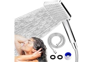 BOOTEEK Alcachofa de Ducha con Manguera de 1,5M, Alcachofa de Ducha Alta Presion Universal Telefono Ducha de Mano Ahorro de Agua Antical, Cabezal de Ducha Extraíble con 6 Modos, Fácil de Instalar