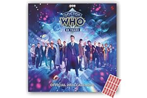 DANILO PROMOTIONS LIMITED Doctor Who Calendar 2024 Classic 60 Years Square Wall Dr Who Present with Organising Stickers